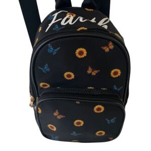 Ld Black Floral Women's back pack daisy mini
